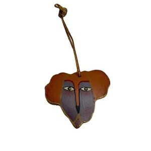 Laurel Burch Dog Charm For Tote Or Purse Painted Wood Hang Tag